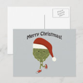 Vrolijk kerstfeest! Santa Running Artichoke Feestdagenkaart (Voorkant / Achterkant)