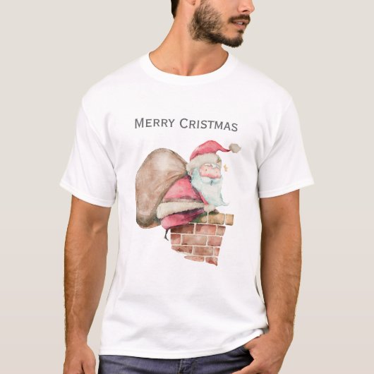 Vrolijk Kerstfeest Santa Sack T-shirt (Voorkant)
