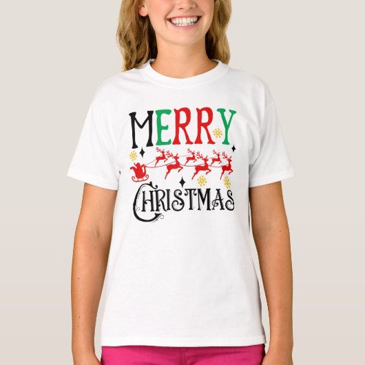 Vrolijk Kerstfeest Santa Sleigh-61049 T-shirt Hood (Voorkant)
