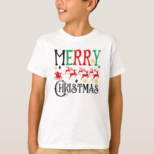 Vrolijk Kerstfeest Santa Sleigh-61049 T-shirt Hood (Voorkant)