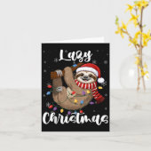 Vrolijk kerstfeest Santa Sloth Slothmas Lazy Kaart (Gele Bloem)