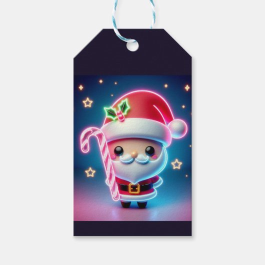 Vrolijk kerstfeest Santa Snoep Cadeaulabel (Voorkant)