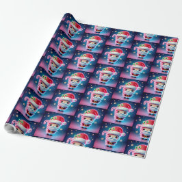 Vrolijk kerstfeest Santa Snoep Cadeaupapier