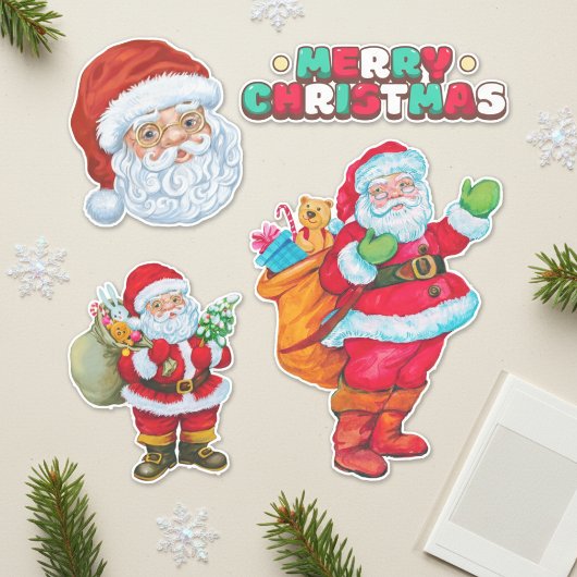 Vrolijk kerstfeest Santa Stickers