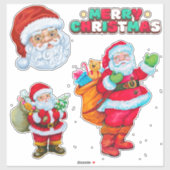 Vrolijk kerstfeest Santa Stickers (Vel)