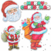 Vrolijk kerstfeest Santa Stickers (Voorkant)