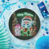 Vrolijk kerstfeest Santa Teddy Papieren Bordje (Feest)