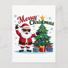 vrolijk kerstfeest | Santa & Tree Design Briefkaart