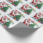 vrolijk kerstfeest | Santa & Tree Design Cadeaupapier (Hoek)