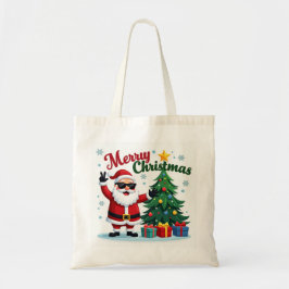 vrolijk kerstfeest | Santa & Tree Design Tote Bag