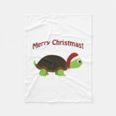 Vrolijk kerstfeest! Santa Turtle Fleece Deken (Voorkant)