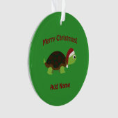 Vrolijk kerstfeest! Santa Turtle Ornament (voorkant)