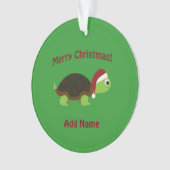 Vrolijk kerstfeest! Santa Turtle Ornament (voorkant)
