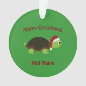 Vrolijk kerstfeest! Santa Turtle Ornament (voorkant)