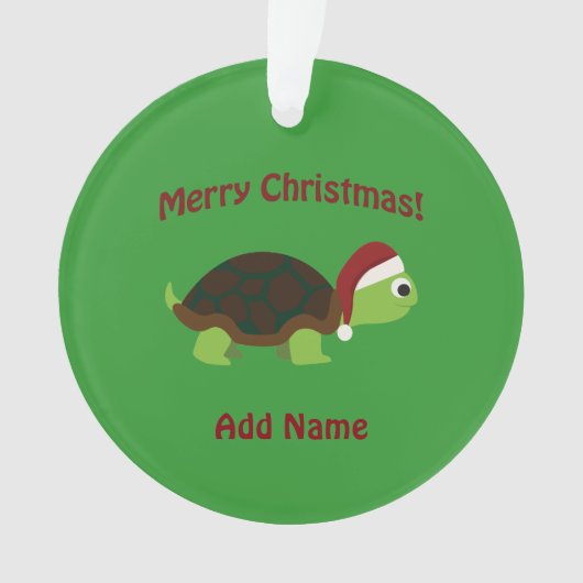 Vrolijk kerstfeest! Santa Turtle Ornament (voorkant)