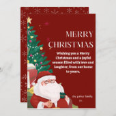 Vrolijk kerstfeest santa vakantie Kaart (Voorkant / Achterkant)