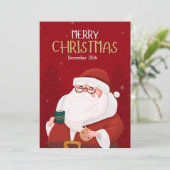 Vrolijk kerstfeest Santa Vakantie Kaart (Staand voorkant)