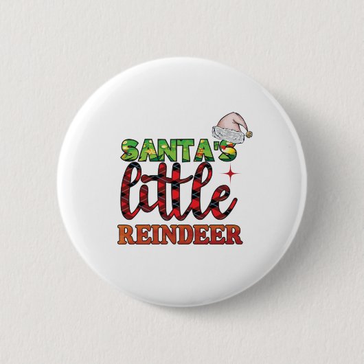 Vrolijk kerstfeest Santas Little Reindeer Ronde Button 5,7 Cm (Voorkant)