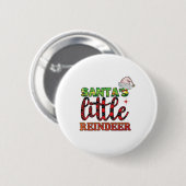 Vrolijk kerstfeest Santas Little Reindeer Ronde Button 5,7 Cm (Voorkant /achterkant)