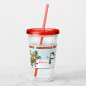 Vrolijk kerstfeest Santa's rendieren Acryl Drinkbeker (Achterkant)