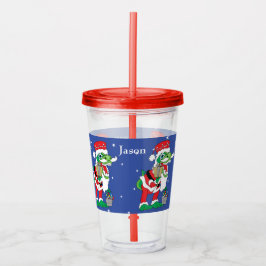 Vrolijk Kerstfeest SantaSaurus Acryl Drinkbeker