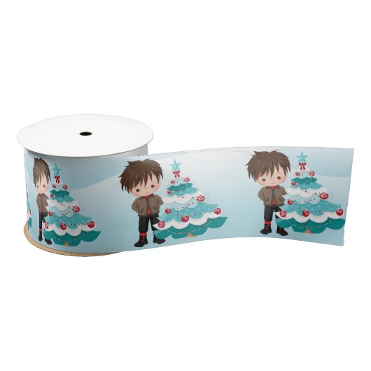 Vrolijk kerstfeest satijnen lint (Spoel)