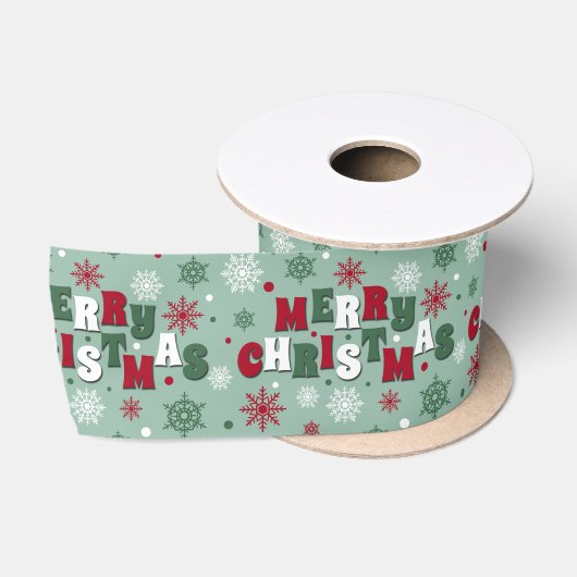 Vrolijk kerstfeest satijnen lint (Spoel)