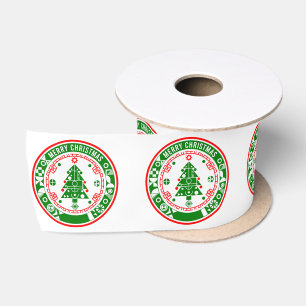 Vrolijk kerstfeest satijnen lint
