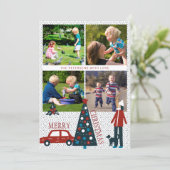 Vrolijk Kerstfeest Scandinavische grappige fotocol Kaart (Staand voorkant)