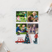 Vrolijk Kerstfeest Scandinavische grappige fotocol Kaart (Voorkant / Achterkant in situ)