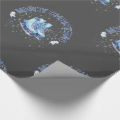 Vrolijk kerstfeest, schaatsen cadeaupapier (Hoek)