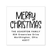 Vrolijk Kerstfeest schattig leuk vakantie retour a Zelfinktende Stempel (Design)