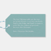 VROLIJK KERSTFEEST! Schattig, pinguïn met kerstmut Cadeaulabel (Achterkant Horizontaal)