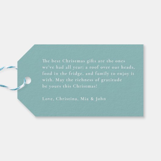 VROLIJK KERSTFEEST! Schattig, pinguïn met kerstmut Cadeaulabel (Achterkant Horizontaal)