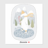 vrolijk kerstfeest. Schattig polar beer vakantie s Sticker (Vel)