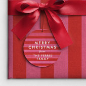 Vrolijk Kerstfeest schattig rood roze streep vakan Bedankjes Labels