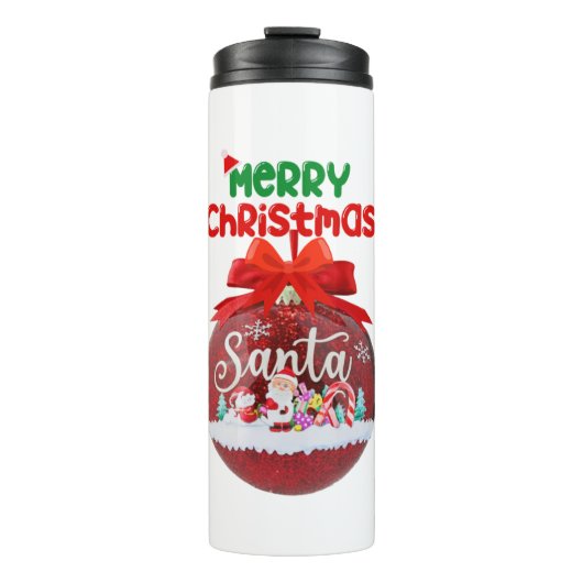 Vrolijk kerstfeest schattig santaclaus cadeau voor thermosbeker (Voorkant)