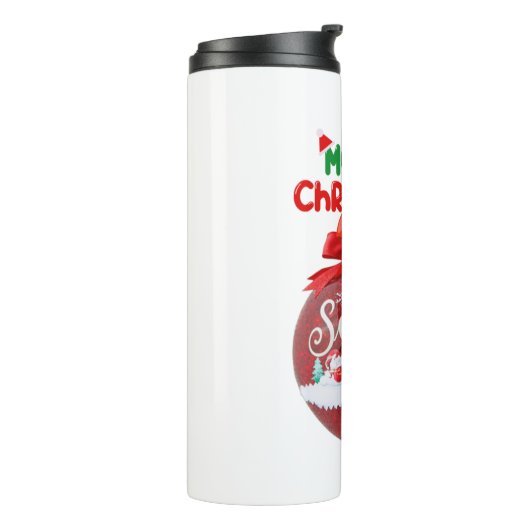 Vrolijk kerstfeest schattig santaclaus cadeau voor thermosbeker (Gedraaid links)