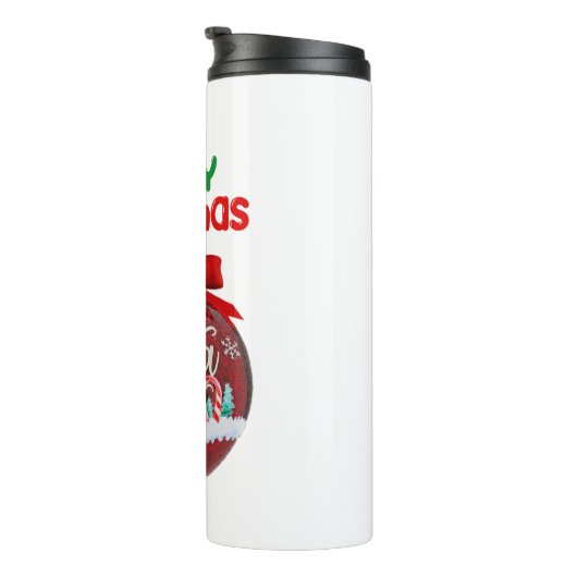 Vrolijk kerstfeest schattig santaclaus cadeau voor thermosbeker (Geroteerd rechts)