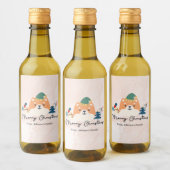 Vrolijk kerstfeest schattig Shiba hond cadeau labe Wijn Etiket (Flessen)