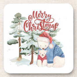 Vrolijk kerstfeest Schattig vakantieontwerp Bier Onderzetter