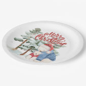 Vrolijk kerstfeest Schattig vakantieontwerp Papieren Bordje (Gekanteld)