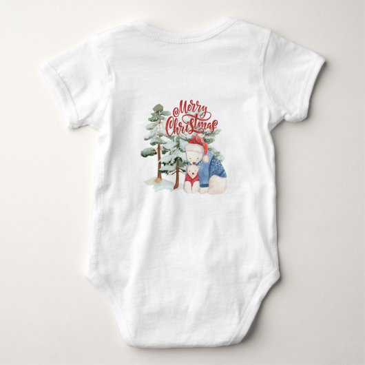 Vrolijk kerstfeest Schattig vakantieontwerp Romper (Achterkant)