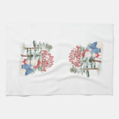 Vrolijk kerstfeest Schattig vakantieontwerp Theedoek (Horizontaal)