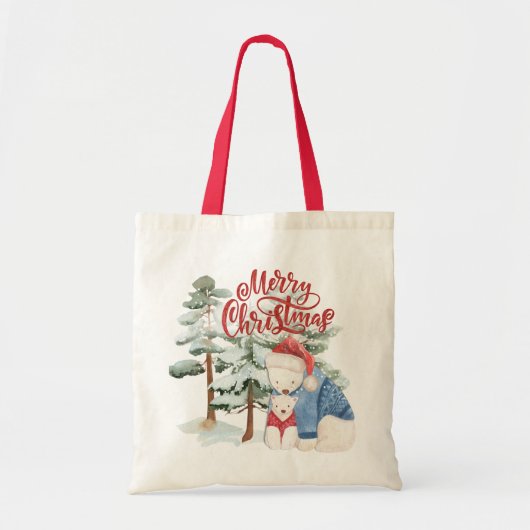 Vrolijk kerstfeest Schattig vakantieontwerp Tote Bag (Voorkant)
