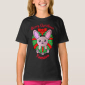 Vrolijk kerstfeest Schattige Baby Bunny in Krans T-shirt (Voorkant)