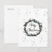 Vrolijk kerstfeest schattige boerderij modern wit  notitiekaartje (Voorkant / Achterkant)