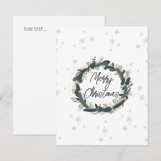 Vrolijk kerstfeest schattige boerderij modern wit  notitiekaartje (Voorkant / Achterkant)