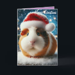 Vrolijk kerstfeest Schattige cavia met kerstmuts Kaart<br><div class="desc">Vrolijk kerstschattig cavia met kerstman pet kaart. die u kunt personaliseren met jouw naam en de naam van de ontvangers. Alleen standaardgrootte.</div>