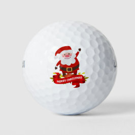 Vrolijk Kerstfeest Schattige Feestelijke Kerstman Golfballen